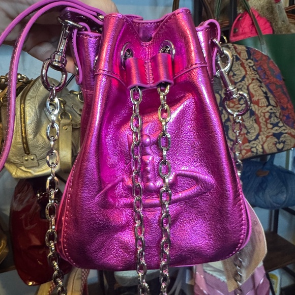 Vivienne Westwood Handbags - Vivienne Westwood Metallic Pink Bucket Bag NWT and Dust Bag!